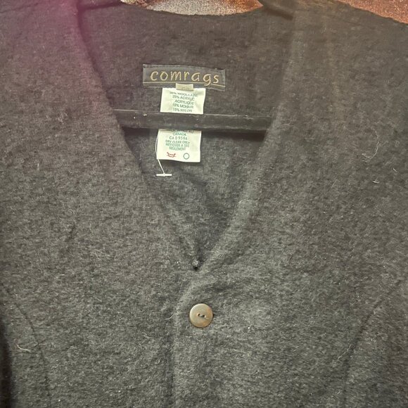 COMRAGS Vintage Wool & Mohair Blend Cardigan Jacket - Made in Canada - Black NWT - Picture 5 of 14